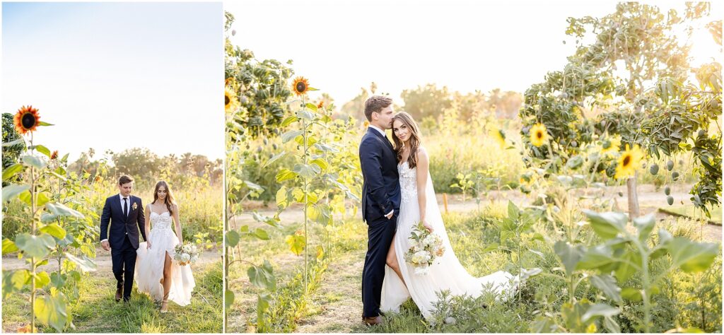 Bride & Groom at Flora Farms